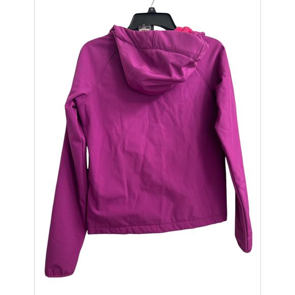 K-Way Kids Pink Drawstring Hoodie Winter Jacket Ocelot Softshell Size 13/14 - Picture 3 of 9